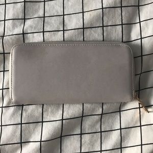 Gray and Gold Faux Leather Wallet